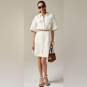 J. Crew Women's Utility Shirt-Dress in Linen, Size Large